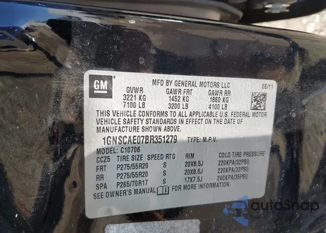 2011 Chevrolet Tahoe Ls from USA, damaged, VIN 1GNSCAE07BR351279